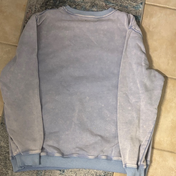White Fox Boutique oversized Pastel Blue Angel Graphic Sweatshirt(NWOT) - Picture 4 of 11